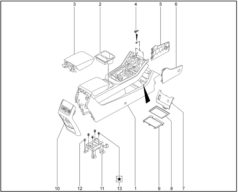 Облицовка тоннеля пола передняя для XCITE X-Cross 8, Chery Tiggo 8 Pro