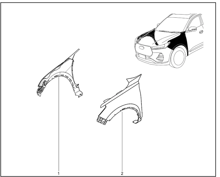 Крылья передние для XCITE X-Cross 7, Chery Tiggo 7 Pro