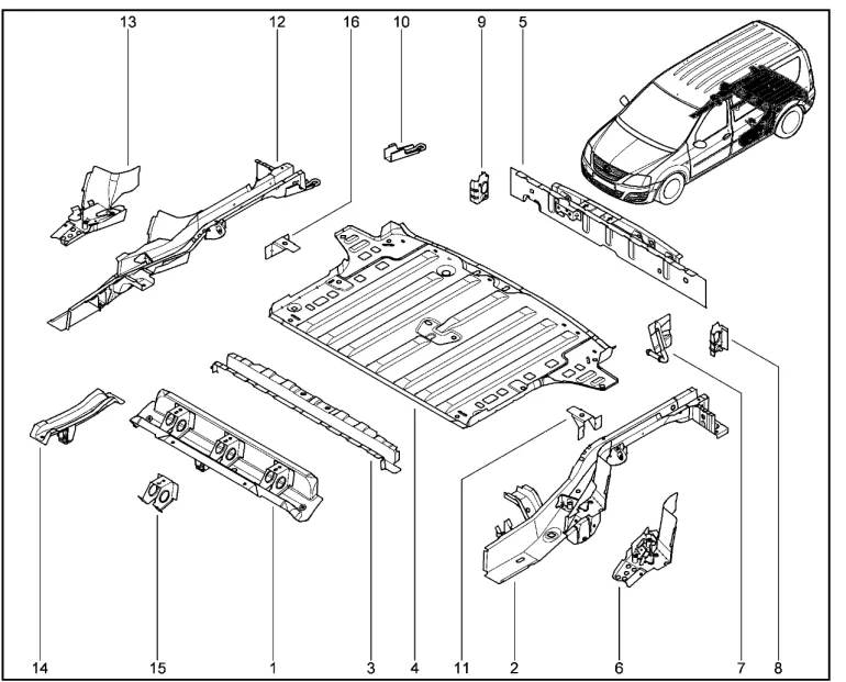 Элементы нижние багажника