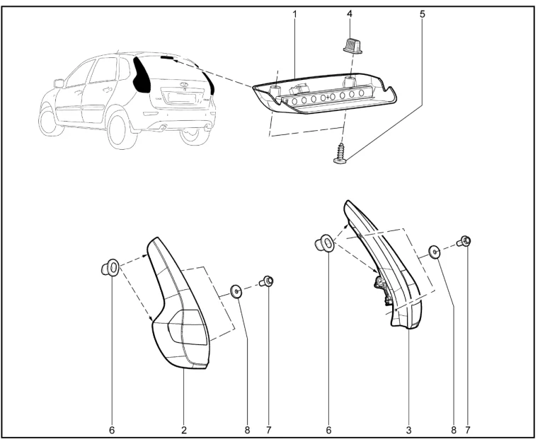 Фонари задние (хэтчбек)