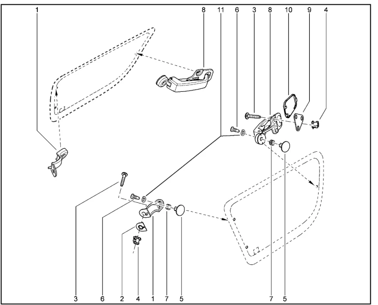 Ручка открытия стекла боковая