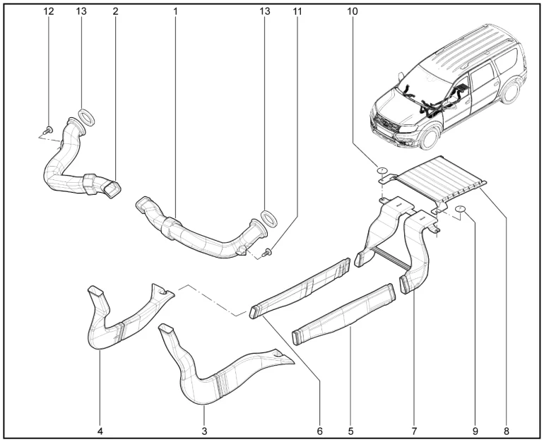 Воздуховоды (универсал, 7 мест)