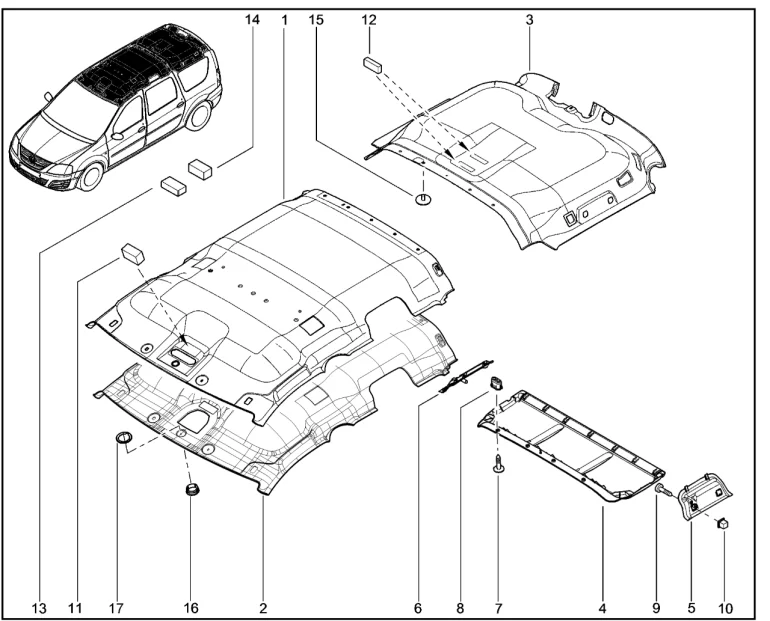 Обивка крыши (универсал)
