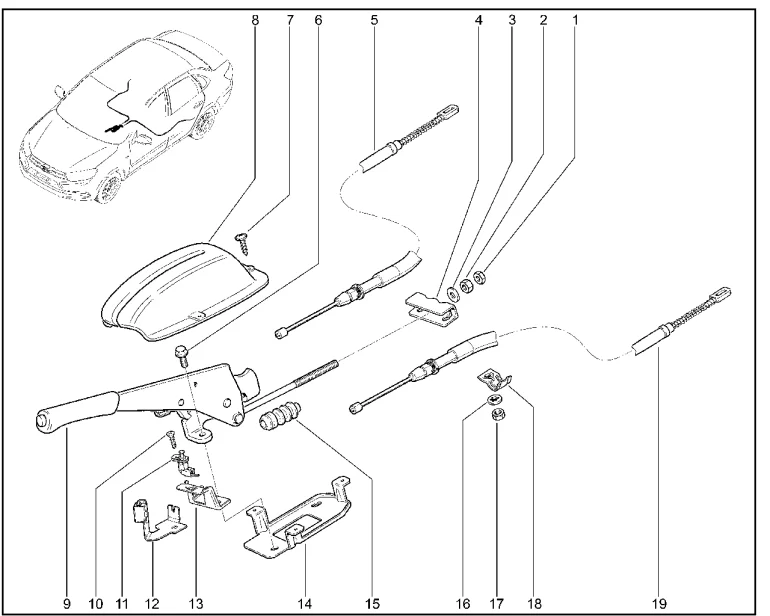 Механизм стояночного тормоза до 30.07.2018
