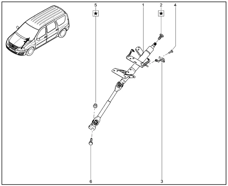 Вал рулевого управления (до FL)