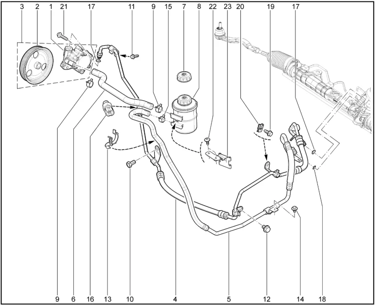 Система гидроусилителя рулевого управления (P3M)
