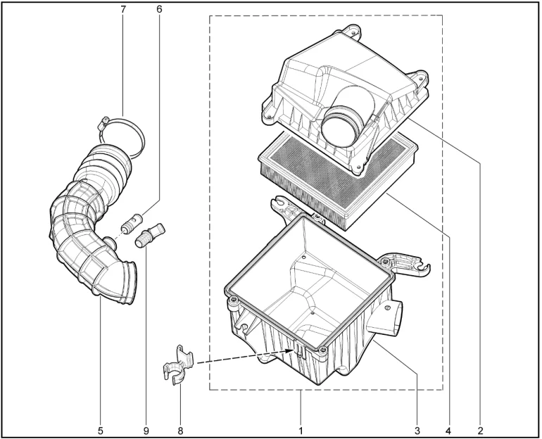 Фильтр воздушный (деталировка)(дв. 11182,21127)(с 09.01.2024)