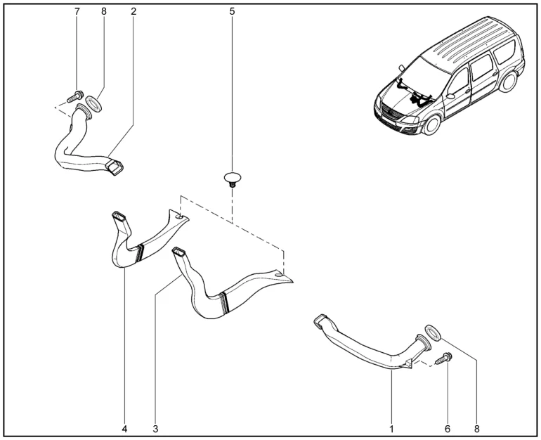 Воздуховоды (универсал, 5 мест)