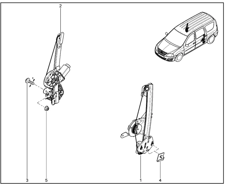 Электростеклоподъемники задних дверей
