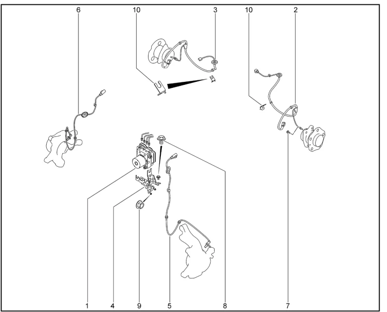 Гидроагрегат и датчики АБС для XCITE X-Cross 7, Chery Tiggo 7 Pro
