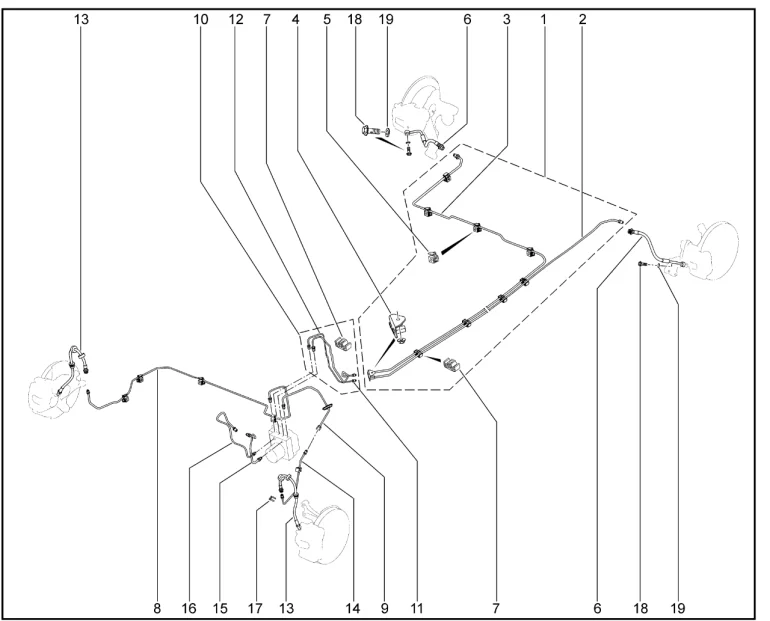 Шланги, трубки тормозные для XCITE X-Cross 8, Chery Tiggo 8 Pro