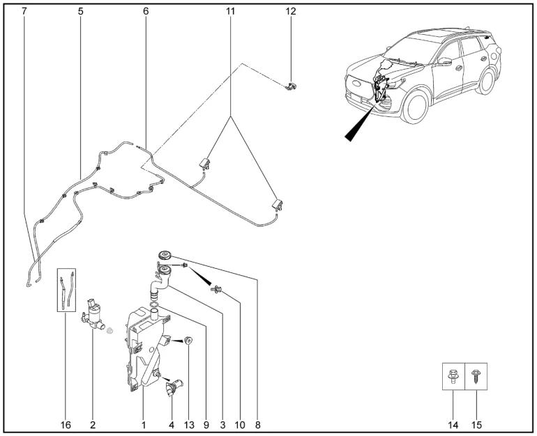 Омыватель для XCITE X-Cross 7, Chery Tiggo 7 Pro