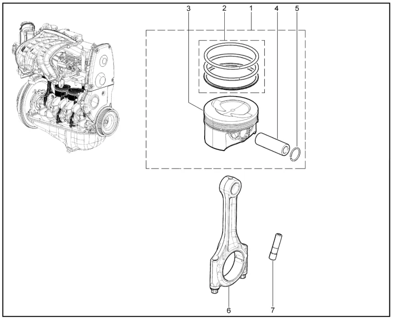 Поршень и шатун (P3M)(11182)