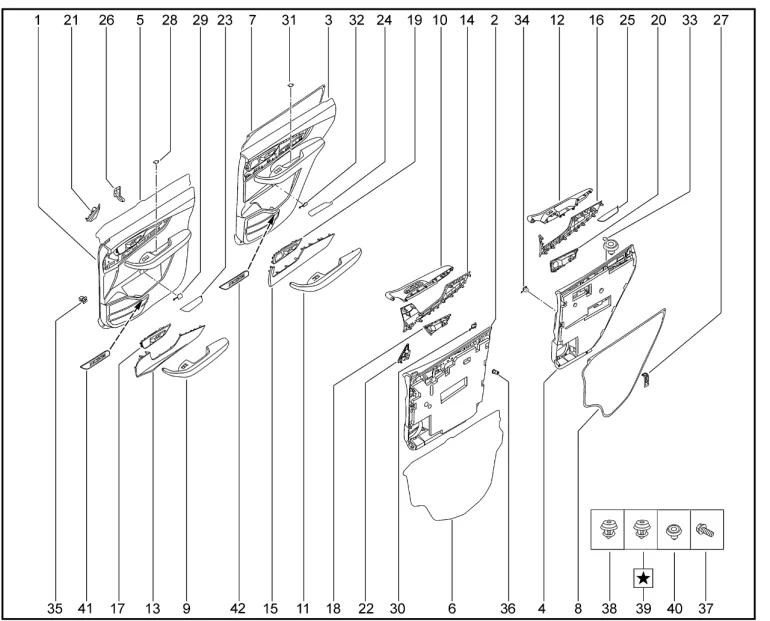 Обивки дверей для XCITE X-Cross 7, Chery Tiggo 7 Pro