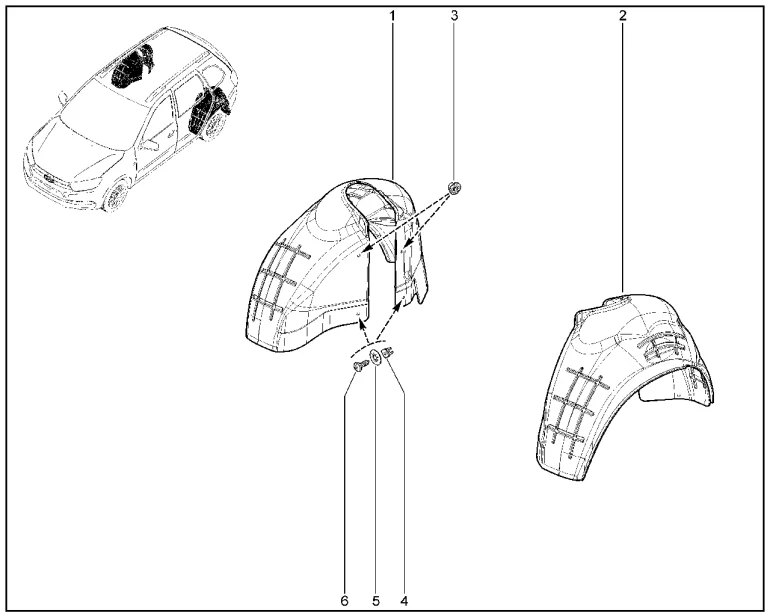 Щитки арок задних колес (хэтчбек, универсал)