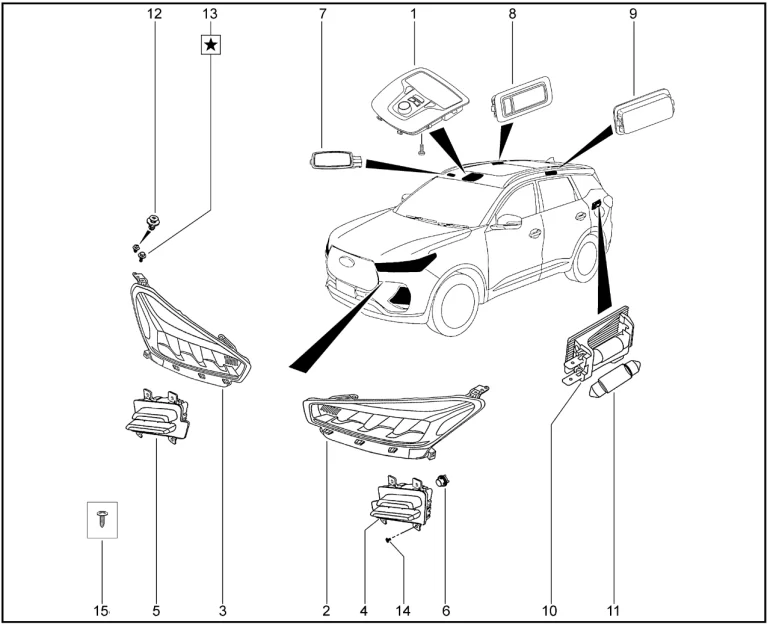 Фары передние, освещение салона (Prestige) для XCITE X-Cross 7, Chery Tiggo 7 Pro