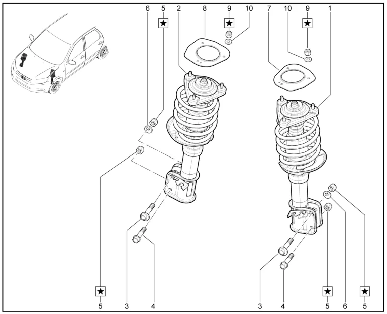 Стойка передней подвески телескопическая