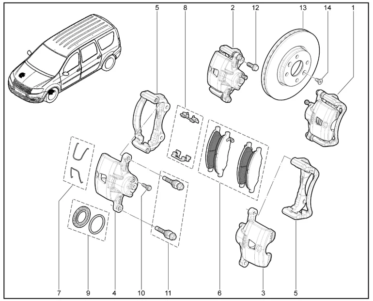 Тормоз передний (P3M,P4M) (с 12.2023)