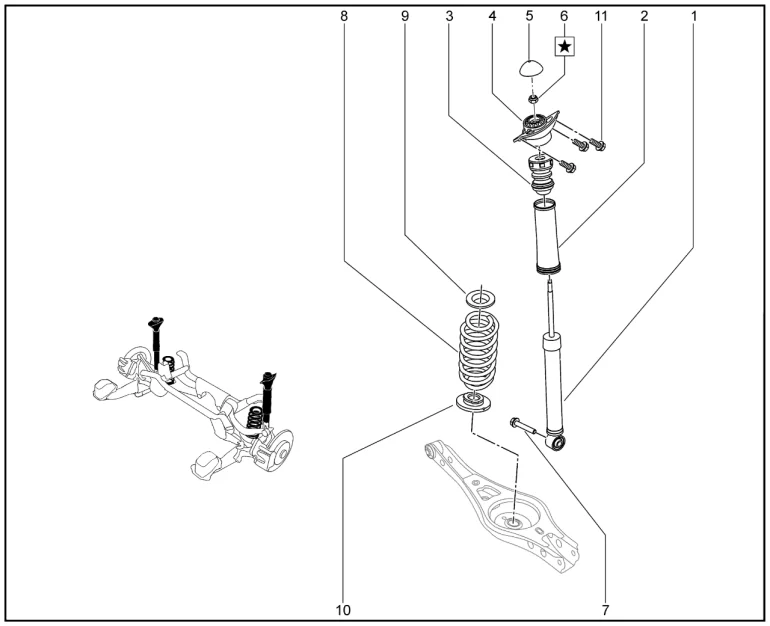 Амортизатор задний для XCITE X-Cross 8, Chery Tiggo 8 Pro