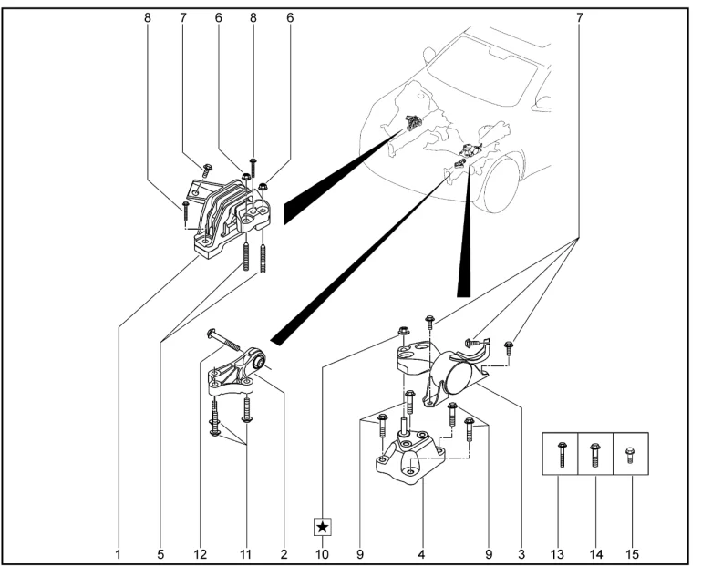 Подвеска двигателя для XCITE X-Cross 8, Chery Tiggo 8 Pro
