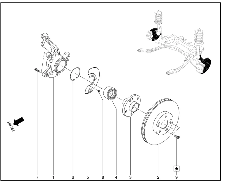 Ступица колеса переднего (E1) для XCITE X-Cross 8, Chery Tiggo 8 Pro