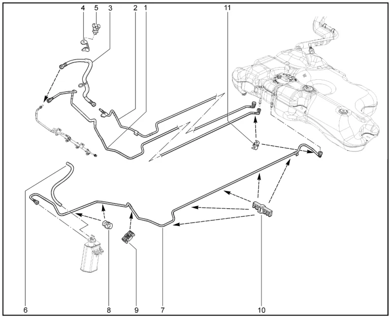Трубки топливной системы (P4M)
