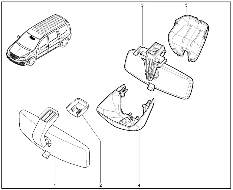 Зеркало заднего вида внутреннее (FL)
