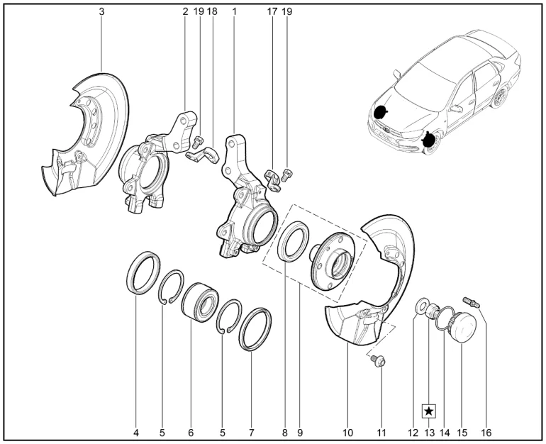Ступица колеса переднего