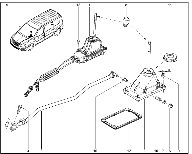 Привод механизма переключения передач