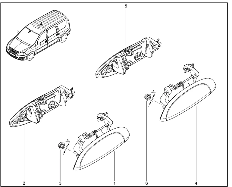 Ручки дверей наружные