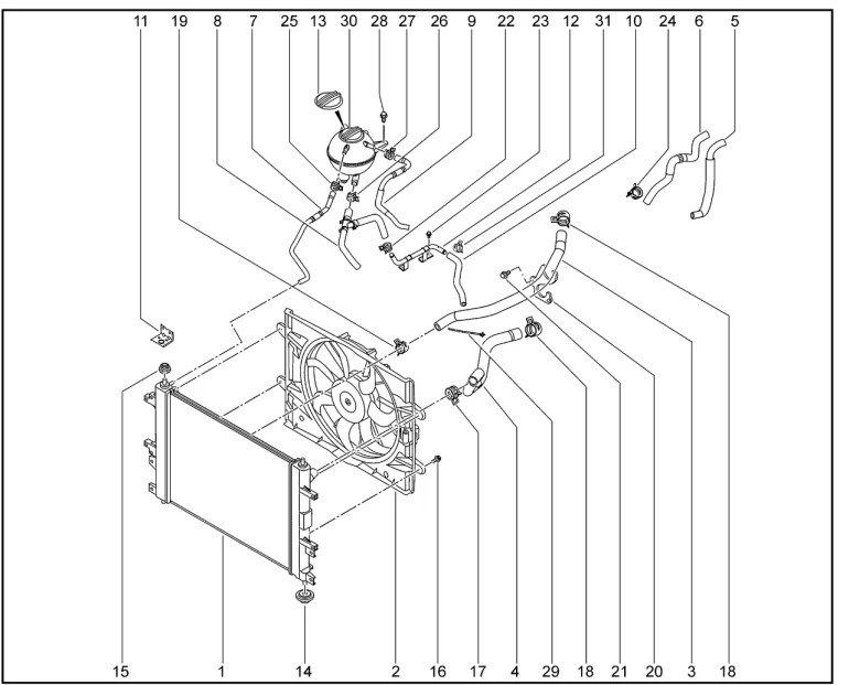 Радиатор охлаждения двигателя для XCITE X-Cross 7, Chery Tiggo 7 Pro