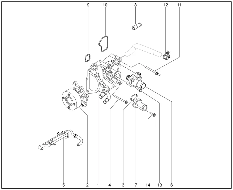 Термостат, водяной насос для XCITE X-Cross 8, Chery Tiggo 8 Pro
