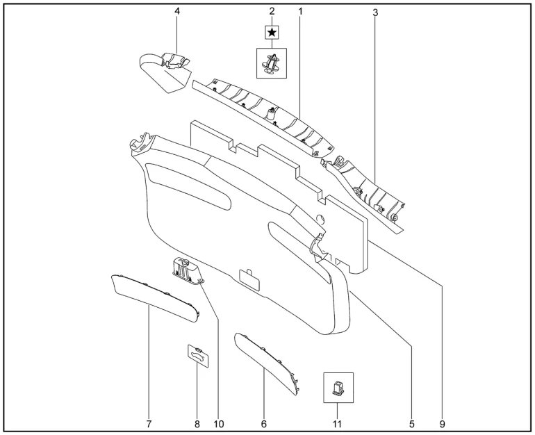 Обивка двери задка для XCITE X-Cross 8, Chery Tiggo 8 Pro