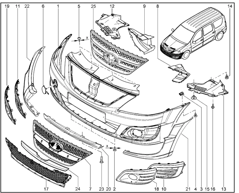 Бампер передний