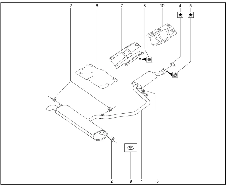 Глушитель основной для XCITE X-Cross 7, Chery Tiggo 7 Pro