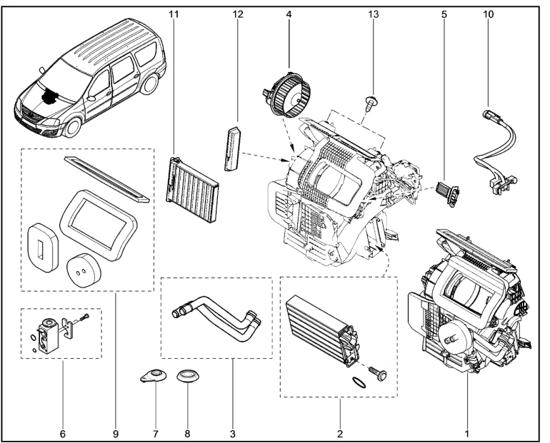 Отопитель в сборе (до 2015)