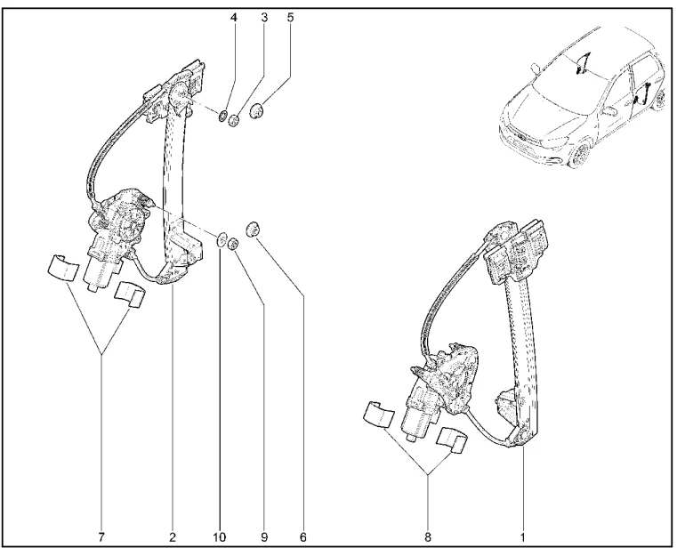 Электростеклоподъемники задних дверей