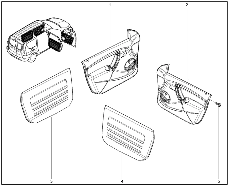 Обивки дверей (в сборе) (фургон)