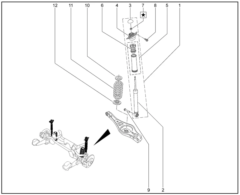 Амортизатор задний для XCITE X-Cross 7, Chery Tiggo 7 Pro