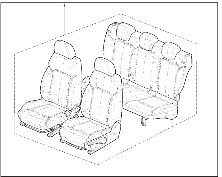 Комплект сидений (с тремя подголовниками второго ряда)
