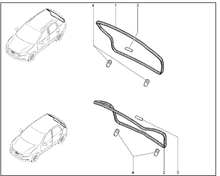 Уплотнители двери задка (хэтчбек, универсал)