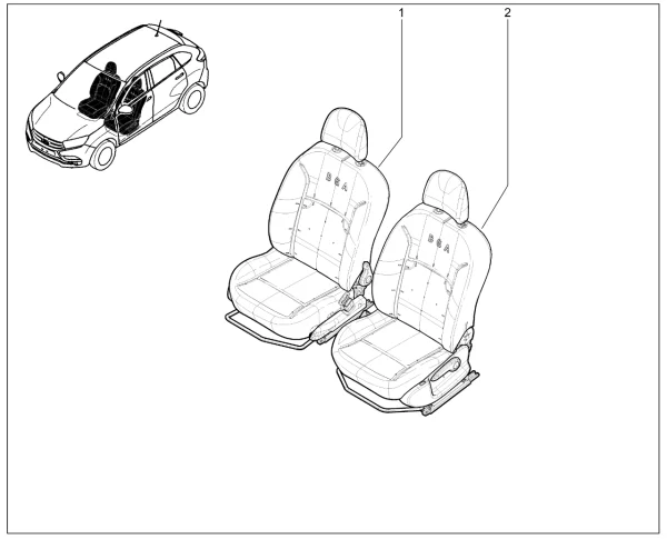 Сиденье переднее левое (люкс, серый) для Lada XRAY Cross