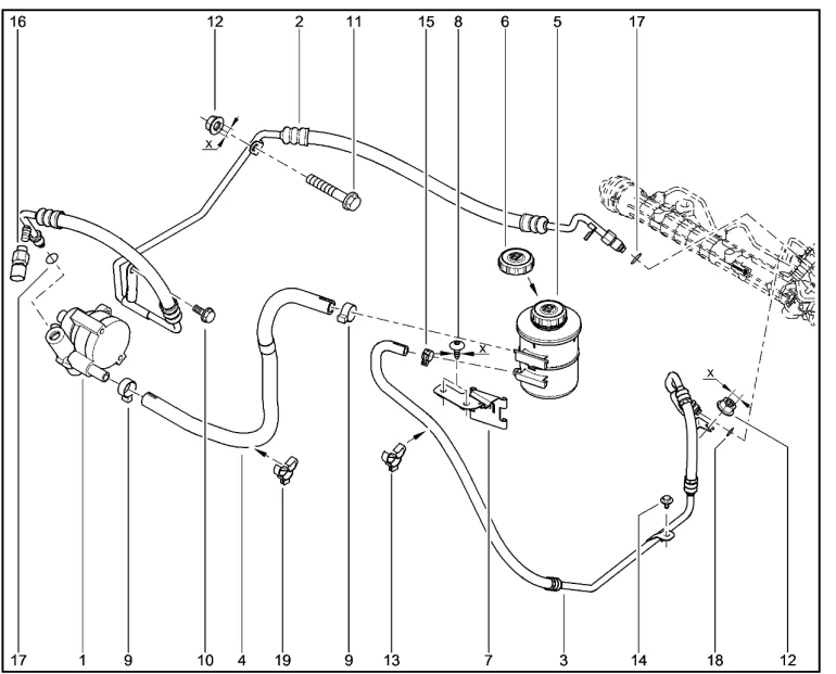 Система гидроусилителя рулевого управления (K7M без КУ)