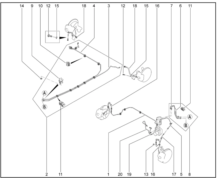 Шланги, трубки тормозные для XCITE X-Cross 7, Chery Tiggo 7 Pro