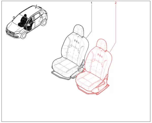 Сиденье переднее левое CLUB для Lada XRAY