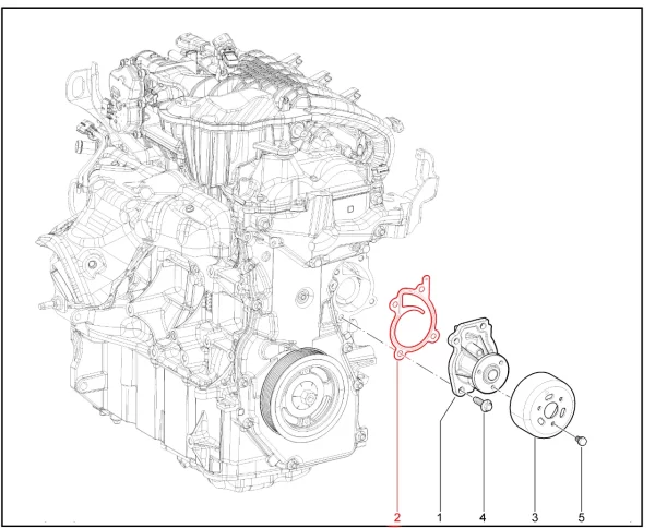 Прокладка водяного насоса (ДВС Renault) для Lada Vesta, XRAY