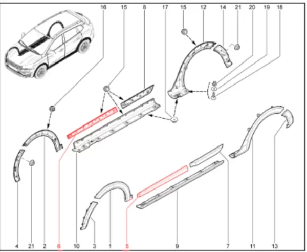 Молдинг передней двери для Lada Iskra Cross