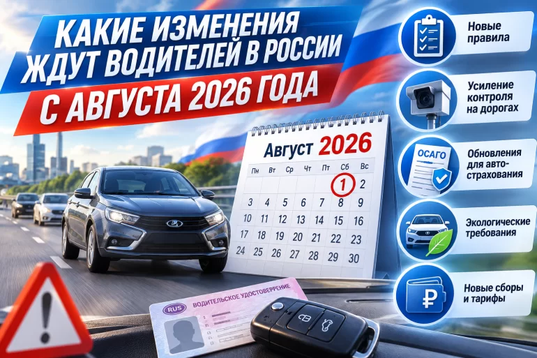 Какие изменения ждут водителей в России с августа 2026 года
