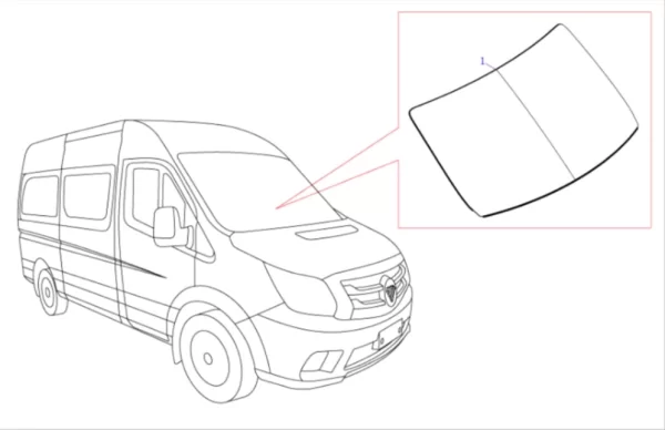 Стекло лобовое (ветровое) для Foton View 2026