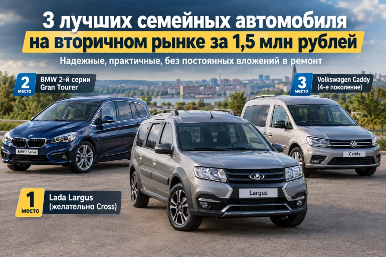 Названы 3 надежных семейных автомобиля с пробегом за 1,5 млн рублей
